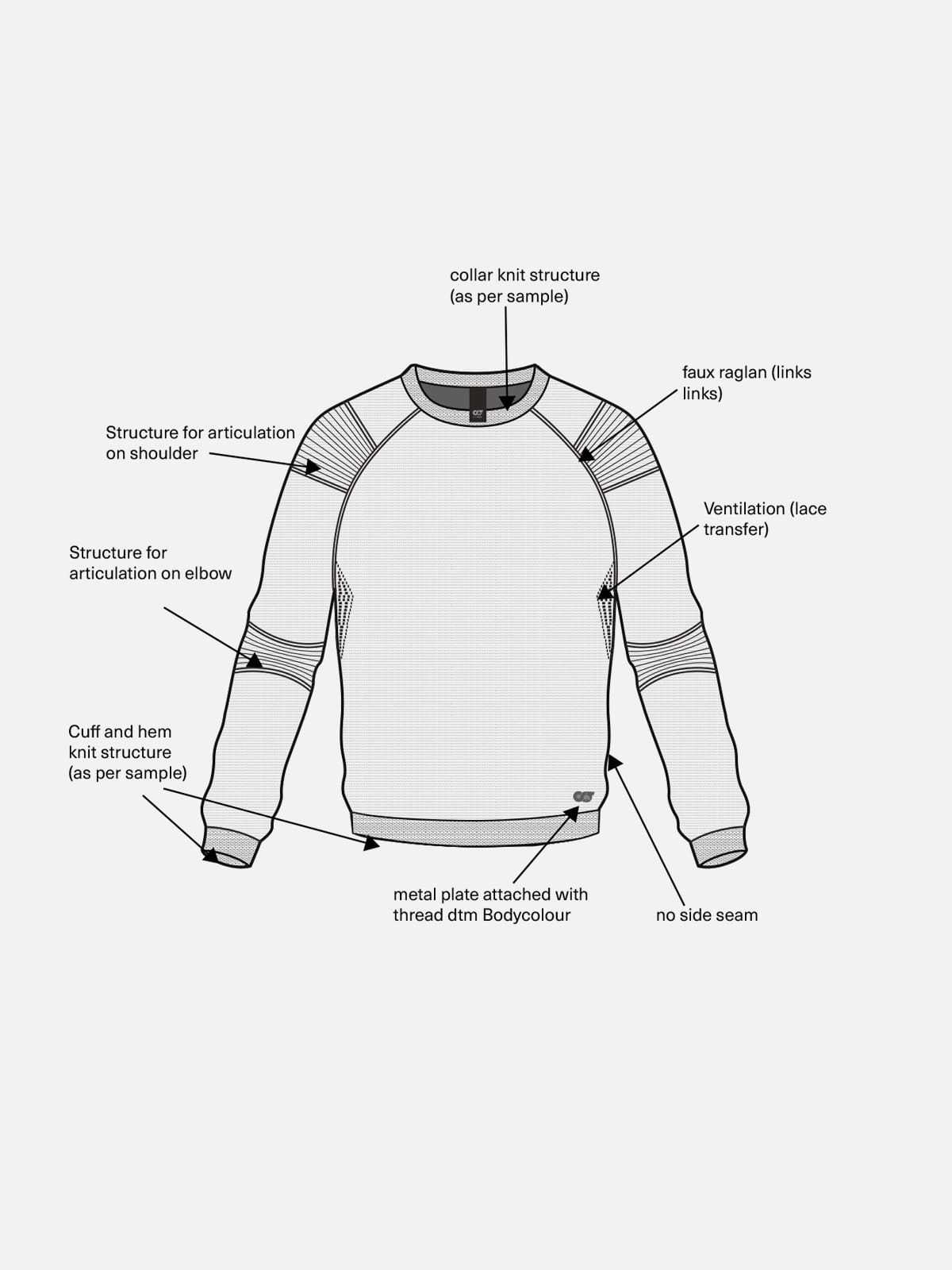 3D Knit Mesh Long-Sleeve Crew Neck Sweater